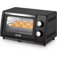 TZS FIRST AUSTRIA Minibackofen 10L 800W, stufenlose Temperaturregelung bis 230°C, 60 Min Timer, 2 Einschubhöhen, Doppelglastür, Grillrost
