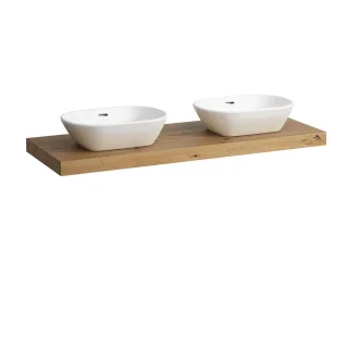Laufen Waschtisch-Platte LANI 495x1370x65 mit Aussschnitt links und rechts H4046841122671