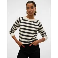 Vero Moda Rundhalspullover VMDOFFY LS O-NECK BLOUSE GA NOOS Materialmix, regular fit