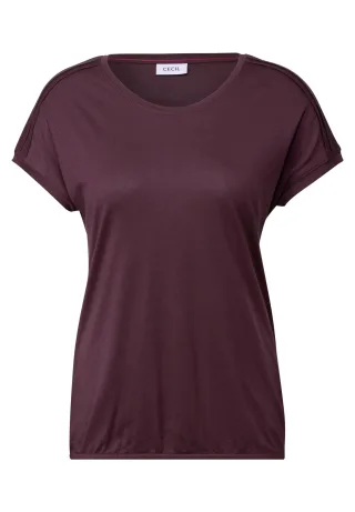 CECIL - Shirt in Unifarbe mulberry red - Gr. - S