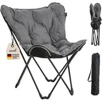 Skandika Campingstuhl Faltsessel XL Tolga, Campingsessel, Stuhl für Camping, Sitzhöhe 45 cm, belastbar bis 120 kg, 3,5 kg leicht, mit Tragetasche