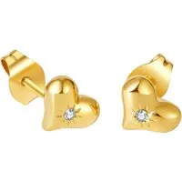 Firetti Paar Ohrstecker Schmuck Geschenk Edelstahl Ohrschmuck Ohrringe Herz, mit Zirkonia (synth)