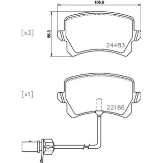 Hella Bremsbel?ge hinten Audi Q3 2,5