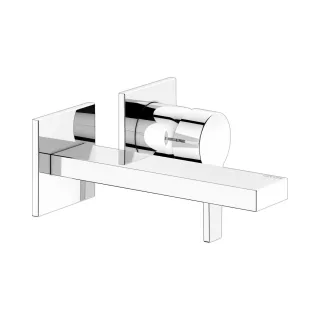 Keuco Einhebel Waschtischmischer Edition 11 51116, Wandmontage, Ausladung 187 mm, verchromt, 5111601 51116010201