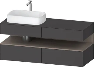 Duravit Qatego Konsolenwaschtischunterbau wandhängend Graphit Matt 1400x550x600 mm - QA4765043490010 QA4765043490010