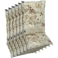 GO-DE Hochlehnerauflage, (Spar-Set, 6 St), Schmetterling beige - Maße BxLxH ca.: 50 cm x 120 cm x 6 cm