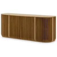 Woodek Design Sideboard FRANZ aus massiver Eiche und Eichenfurnier, natur matt lackiert (natur matt lackiert, 1 St., Türen mit Soft-Close-System), Breite 175 cm, Höhe 69 cm, Tiefe 45 cm