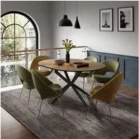 Vicco Esstisch Loyd, Eiche rustikal/Schwarz, 120 x 76.5 cm ausziehbar (1-St)