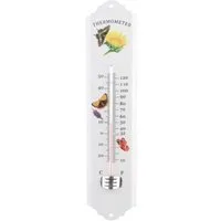 axentia Raumthermometer Metallthermometer, 30cm, weiß, mit Dekor 200325, 1-tlg.
