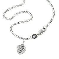Zeeme Fußkette 925 Silber mit Herz-Anhänger und Zirkonia weiß 25cm lang