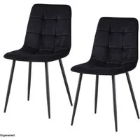 HTI-Living Esszimmerstuhl Stuhl Mesa Velvet Schwarz (Set, 2 St), Esszimmerstuhl Samt