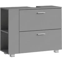 VASAGLE Waschbeckenunterschrank Badschrank, große Öffnung für Siphons, 30 x 80 x 64 cm offene Fächer an Einer Seite, rechts oder Links austauschbar