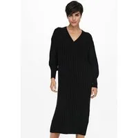 ONLY Strickkleid ONLNEW TESSA L/S MIDI V DRESS mit tiefem V-Ausschnitt mit breiter Blende