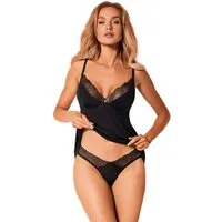 Obsessive Negligé Pyjama-Set BellaRou schwarz Hemdchen + Slip (2-tlg)