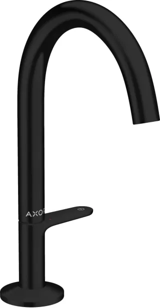 Hansgrohe Waschtischmischer Select 170 Axor One mit Push-Open Ablaufgarnitur mattschwarz, 48020670 48020670