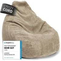 Lumaland Sitzsack GIANT Cord Sitzsack Stabile Lehne ideal fürs Gaming