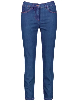 GERRY WEBER Edition - 5-Pocket Jeans BEST4ME CROPPED blue denim - Gr. - 48R
