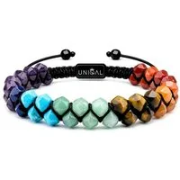 UNIQAL.de Perlenarmband Naturstein Turmalin facettiert (Unisex-Armband mit verstellbarer Makramé-Schließe, Echte Steinperlen, präzise geschliffen, handgefertigt), Verkauf & Versand durch deutschen Händler