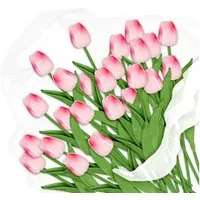 Kunstblume Künstliche Tulpen im 24er Set Tulpe, relaxdays, Höhe 33.5 cm, Pink