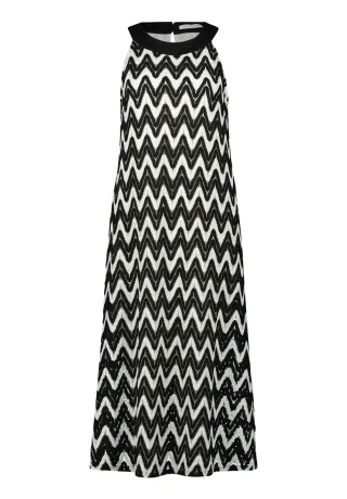 Betty & Co - Neckholder Kleid Schwarz/Weiß - Gr. - 36