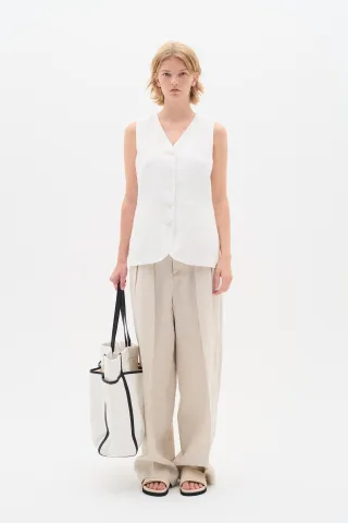 Ärmellose Bluse Feminine Form Pure White