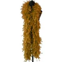 Kopper-24 Partyanzug Federboa Feder-Schal, 180 cm länge, Goldfarben