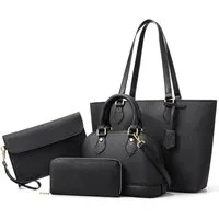 REDOM Henkeltasche Tragetasche Handtasche Umhängetasche Aktentasche (Arbeitstasche Messenger-Tasche Top Griff mit Schultergurt, 4-tlg., Bürotasche, Ledertasche, Unitasche, Freizeittasche, Kunstleder), für Frauen Arbeit Business Schule Büro Reisen usw