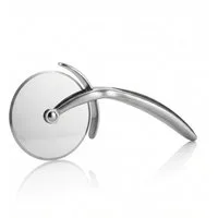 Arendo Pizzaschneider Profi Edelstahl Pizzaroller, scharfe 7cm Klinge, robust & stabil, Rostfrei, spülmaschinengeeignet, ergonomischer Griff, Pizza Cutter