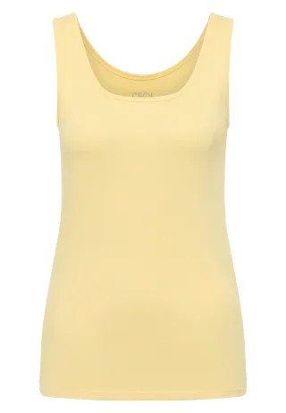 CECIL - Basic Top aus reiner Baumwolle buttermilk yellow - Gr. - L
