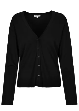 CLARINA - Ganzjahres NOS V-Cardigan, 1/1 900 schwarz - Gr. - 40