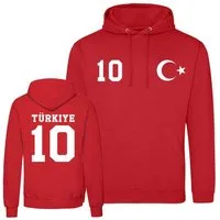Youth Designz Kapuzenpullover Türkei Herren Hoodie im Fußball "Trikot" Look mit trendigem Frontprint