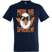 Youth Designz Print-Shirt Herren T-Shirt Moin Ihr Spacken mit lustigem Spruch Aufdruck