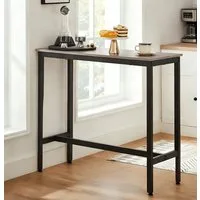 VASAGLE Bartisch Küchentisch, Küchentresen, rechteckiger Stehtisch, Metallgestell, schmal, Industrie-Design 40 x 100 x 90 cm