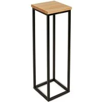 holz4home® Blumenständer Dekoständer aus Eichenholz Massiv Natur Geölt I Dekosäule Stahlrahmen