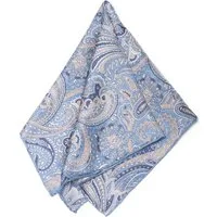 MayTree Seidentuch Herren handrolliert aus Twill-Seide, 53x53 Paisley hellblau, (Stück), 100% Seide