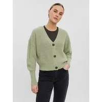 Vero Moda Strickjacke VMLEA LS V-NECK CUFF CARDIGAN NOOS Kunstfaser, regular fit