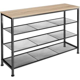 tectake Schuhregal, Natur, Metall, Rechteckig, 30.5x72.5x100 cm, Garderobe, Schuhaufbewahrung, Schuhregale