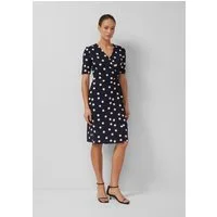 s.Oliver Midikleid Kleid Elegantes Wickelkleid mit Polkadots