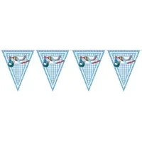 Folat Hängedekoration Storch Baby Wimpelkette blau 10 m, Partydeko für Baby Shower oder Taufparty