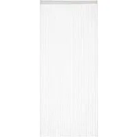 relaxdays Fadenvorhang weiß (1 St), Stangendurchzug, transparent, Polyester, 1er Pack 90x245cm