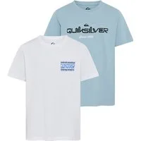 Quiksilver T-Shirt WRAP FRAM CRAZY SESHORT SLEEVE SHORT SLEEVE PAK Y (2-tlg) Kurzarm, 2er-Pack, aus Baumwolle, Jersey-Material, sportliche Passform