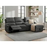 OTTO home Ecksofa NAPORI Multimediasofa, 3er Kinosessel XXL, L-Form, Microfaser, Kinosofa mit Relaxfunktion, Getränkehalter, Staufach und Staukasten