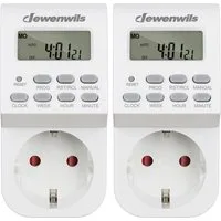 DEWENWILS Zeitschaltuhr Digitale Zeitschaltuhr Steckdose für Beleuchtung, Kaffeemaschine, digital, 2er Set, LCD-Display