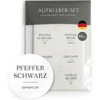 NORDEULE Etiketten 80 Stück Gewürzetikett selbstklebend, Gewürzaufkleber Wasserfest ⌀3cm, ideal für Beschriftung von Vorratsgläser, Gewürzaufbewahrung