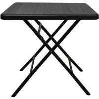 PROREGAL® Gartentisch Balkontisch klappbar 78x78cm 4 Personen Holz Optik Schwarz wetterfest, Hochwertiger Gartentisch Outdoortisch für Garten Terrasse oder Balkon