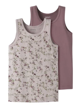NAME IT - NMFTANK TOP 2P VIOLETFLOWER NOOS Violet Ice - Gr. - 110