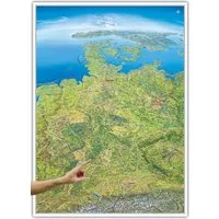 Interkart Landkarten & Globen GmbH Poster Panoramakarte Deutschland - 99 x 136 cm - Deutschland Karte, Oberflächen beschichtetes Poster