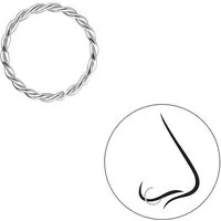 Monkimau Nasenpiercing 10mm Gedrehter Nasenring 925 Silber
