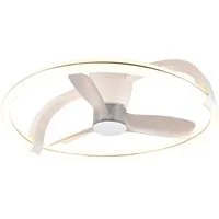 Reality Leuchten LED Deckenleuchte STOCKHOLM mit Ventilator, Deckenventilator mit Licht inklFernbedienung, Ventilatorfunktion, LED fest integriert, warmweiß - kaltweiß, 6 Geschwindigkeiten Timer Vor- & Rücklauf LED dimmbar CCT Nachtlicht