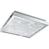 EGLO Deckenleuchte "CARDITO" Glas, silber, 16W, neutralweiß, 2500lm, 4000K, 320x320mm, neutralweiß
